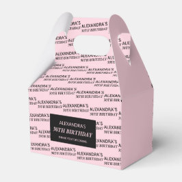 Caixas de Favor de Aniversário Nome e Idade Rosa B