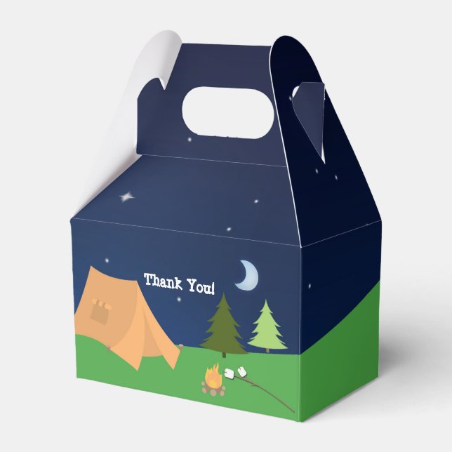 Caixas de Favor de Aniversário para Acampamento de (Frente)