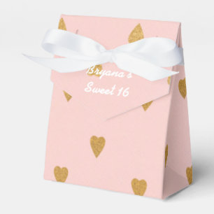 Caixas de Favor de Aniversário Rosa com Corações D