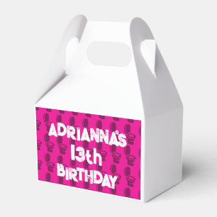 Caixas de Favor de Aniversário Rosa Rosa Skibidi
