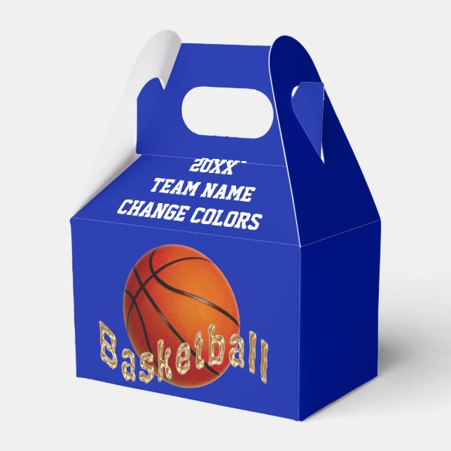 Caixas de Favor de Basquete Personalizadas, Azul,  (Frente)