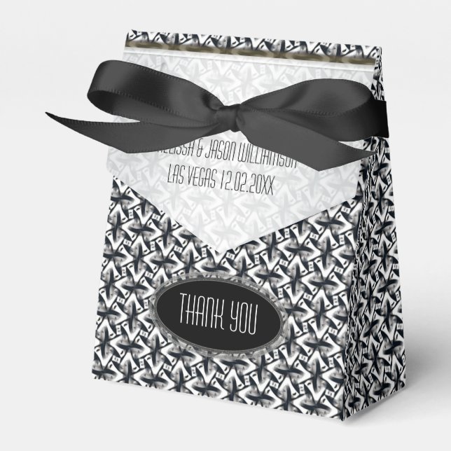 Caixas de Favor de Batik Preto e Branco Zigzagy (Frente)