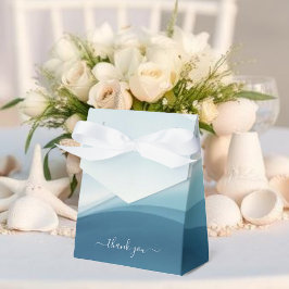 Caixas de Favor de Casamento Abstratas Azul Sereno