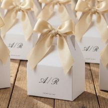 Caixas de Favor de Casamento com Caligrafia Chic M