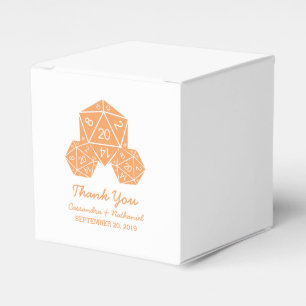 Caixas De Favor De Casamento De Dice Laranja D20