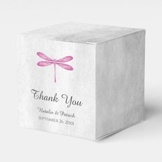Caixas De Favor De Casamento De Dragonfly Magenta (Frente)