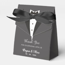 Caixas de Favor de Casamento Tuxedo (Arco Negro)