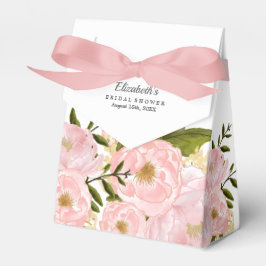 Caixas de Favor de Chuveiro de Noiva Peônias Rosa 