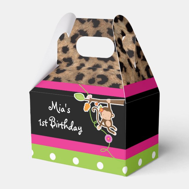 Caixas de Favor de Festa de Leopardo Chic Safari M (Frente)
