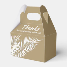 Caixas de Favor de Festas com Palmas Brancas em Ga