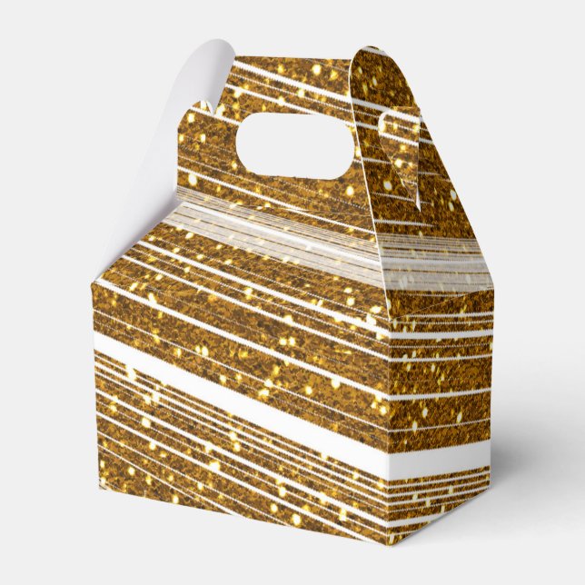 Caixas de Favor de Festas com Purpurina Dourada e  (Frente)