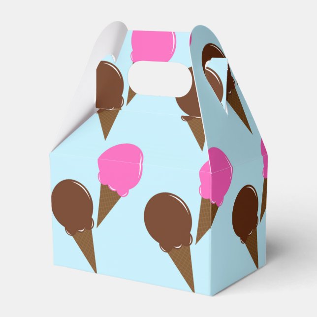 Caixas de Favor de Festas de Sorvete de Chocolate  (Frente)