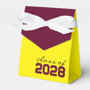 Caixas de Favor de Graduação Amarelo & Borgonha
