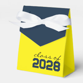 Caixas de Favor de Graduação Amarelo e Azul Marinh