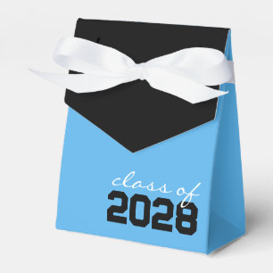 Caixas de Favor de Graduação Azul Bebê e Preto