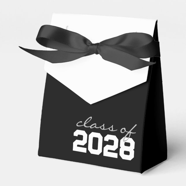Caixas de Favor de Graduação Preto e Branco (Frente)