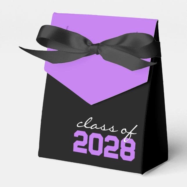 Caixas de Favor de Graduação Preto e Roxo (Frente)