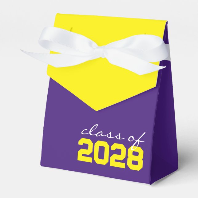 Caixas de Favor de Graduação Roxo e Amarelo (Frente)