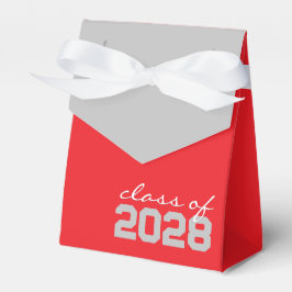 Caixas de Favor de Graduação Vermelho e Cinza Prat