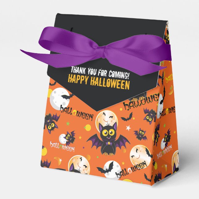 Caixas de Favor de Morcego Vampiro Feliz Halloween (Frente)