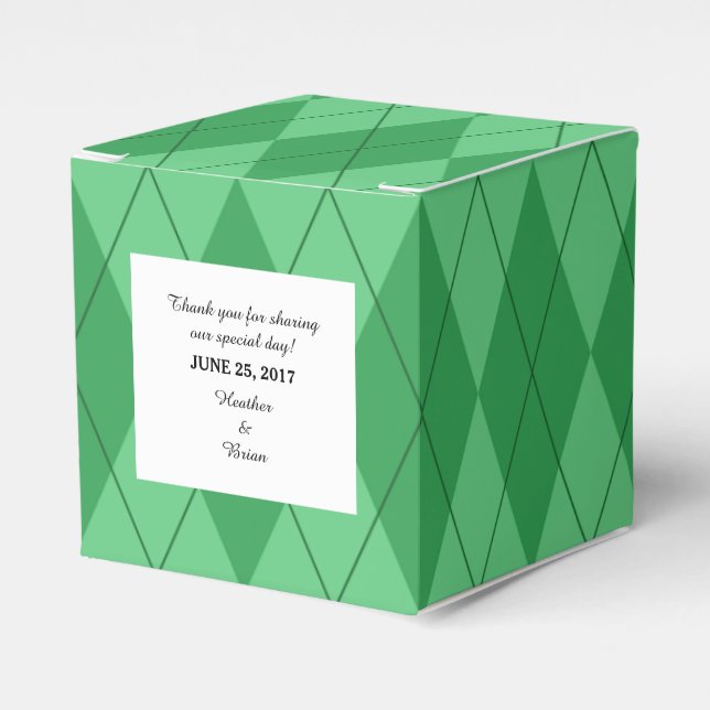Caixas de Favor do Casamento de Argyle Verde (Frente)