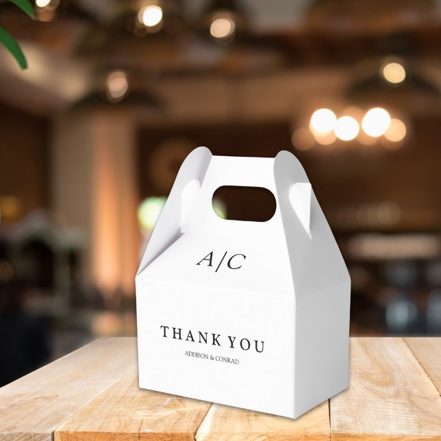 Caixas de Favor do Casamento do Monograma Branco M (Criador carregado)