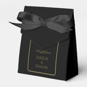Caixas de Favor do Casamento Dourado e Preto Cláss