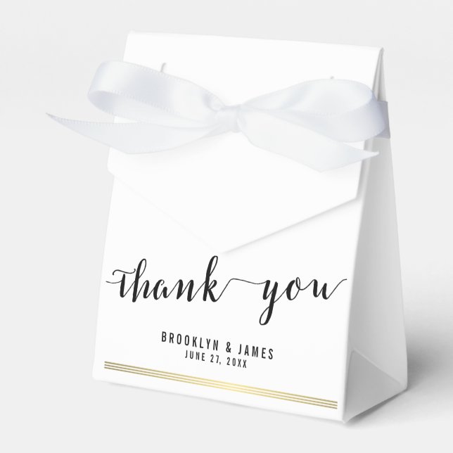 Caixas De Favor Do Casamento Negro E Branco Obriga (Frente)