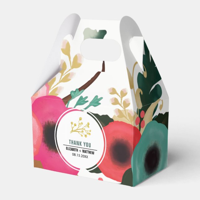 Caixas De Favor Do Casamento Personalizado Floral  (Frente)