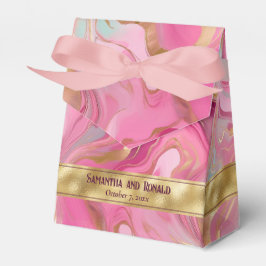 Caixas de Favor do Mármaco Dourado e Rosa Elegante