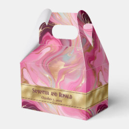 Caixas de Favor do Mármaco Dourado e Rosa Elegante
