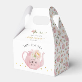Caixas de Favor Floral do Chá de fraldas Tea Party