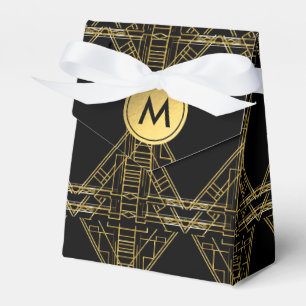 Caixas de Favor Gatsby Art Deco 20 anos Dourado &