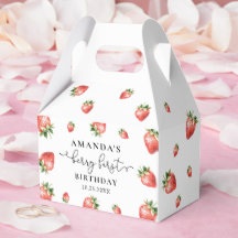 Caixas de Favor para Festa de Verão de Morango