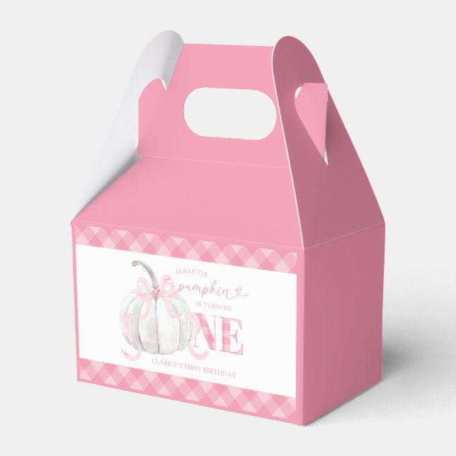 Caixas de Favor para Primeiro Aniversário Abóbora  (Frente)