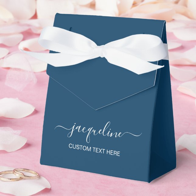Caixas de Favor Personalizadas de Tenda Azul com T (Casamento)