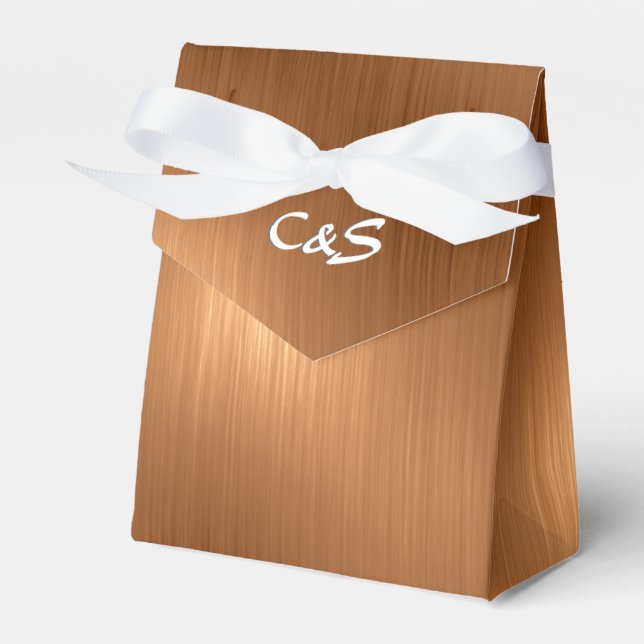 Caixas de Favor Personalizadas Douradas Escuras (Frente)