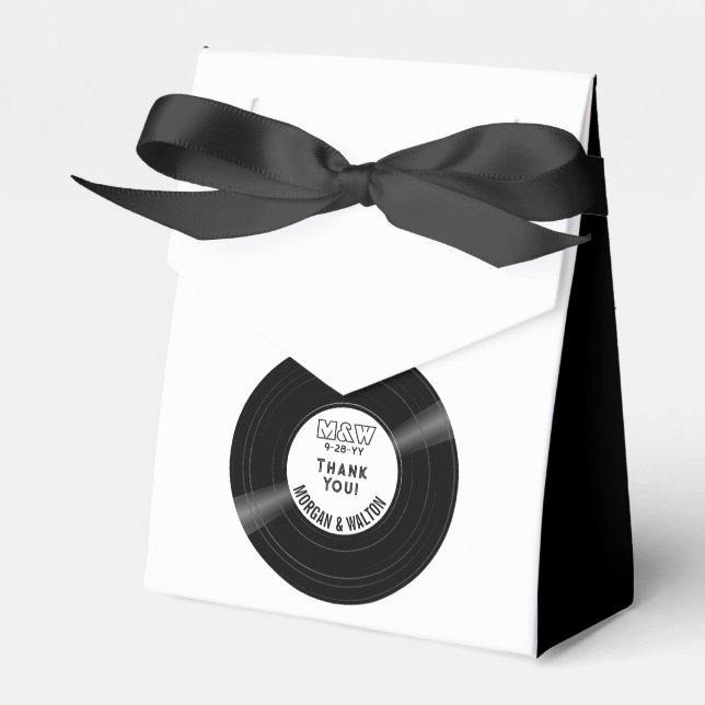 Caixas de Favor Preto e Branco de Vinil Elegante (Frente)