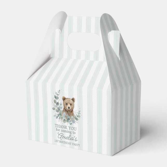 Caixas de Favoritos de Aniversário de Urso Marrom  (Frente)