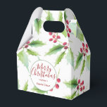 Caixas de Favoritos de Watercolor Holly Christmas<br><div class="desc">Adicione um toque de fim festivo à sua comemoração de feriado com estas caixas de natal holly colorido. Apresentando folhas vermelhas e verdes, pintadas à mão, essas elegantes mini caixas de presentes são perfeitas para festas de Natal, casamentos de dezembro, casas de férias abertas ou chás de fraldas de inverno....</div>