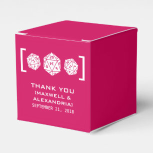 Caixas de Favoritos Dice Gamer D20 Rosa
