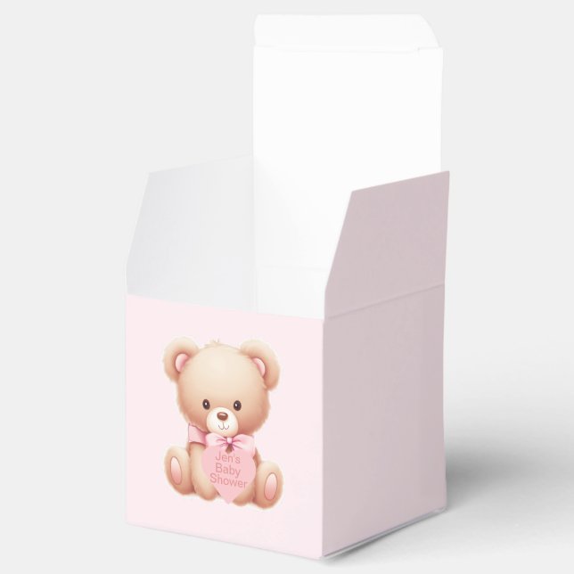 Caixas de Favoritos do Chá de fraldas Rosa Bear (Aberto)