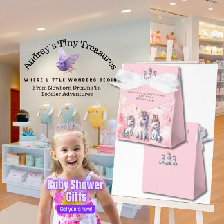 Caixas de Favoritos do Chá de fraldas Unicorn Enca