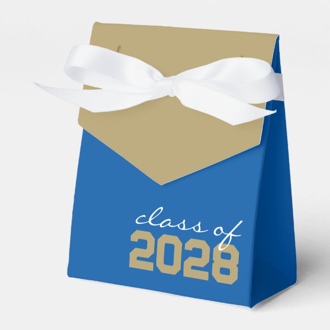 Caixas de Favoritos para Graduação Dourada Real Az (Frente)