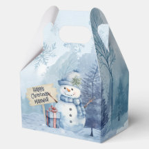 Caixas de festas de Natal Blue Snowman