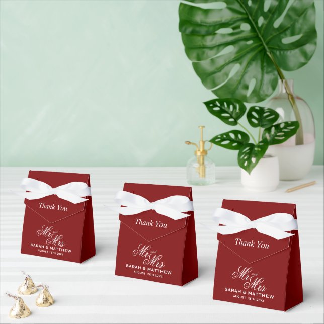 Caixas de lembranças de casamento vermelhas escura (Múltiplo)