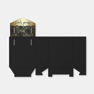 Caixas de Lembrancinhas com Renda Preta e Dourada