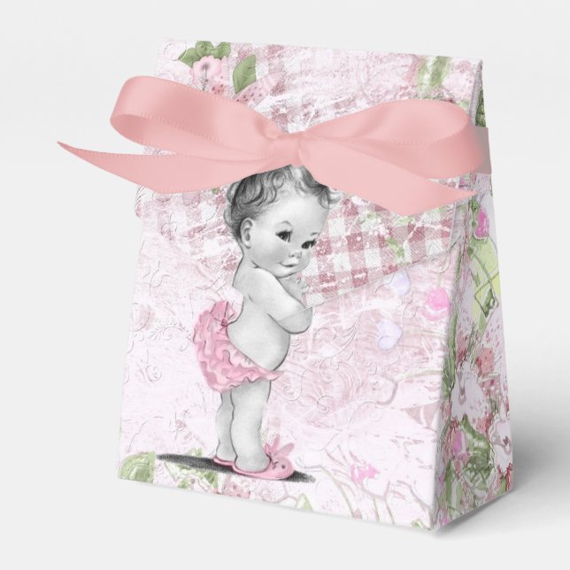 Caixas de Lembrancinhas de Baby Shower Rosa Doce e (Frente)