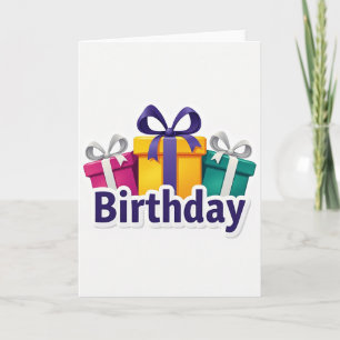 Caixas de Presente Coloridas Cartão de Aniversário