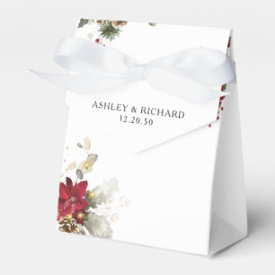 Caixas de Presente de Casamento de Natal com Flore